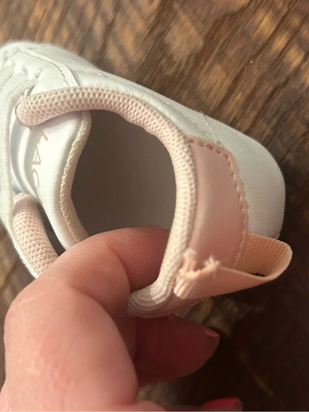 Lacoste Kids White Sneakers with Pink Lining size 1